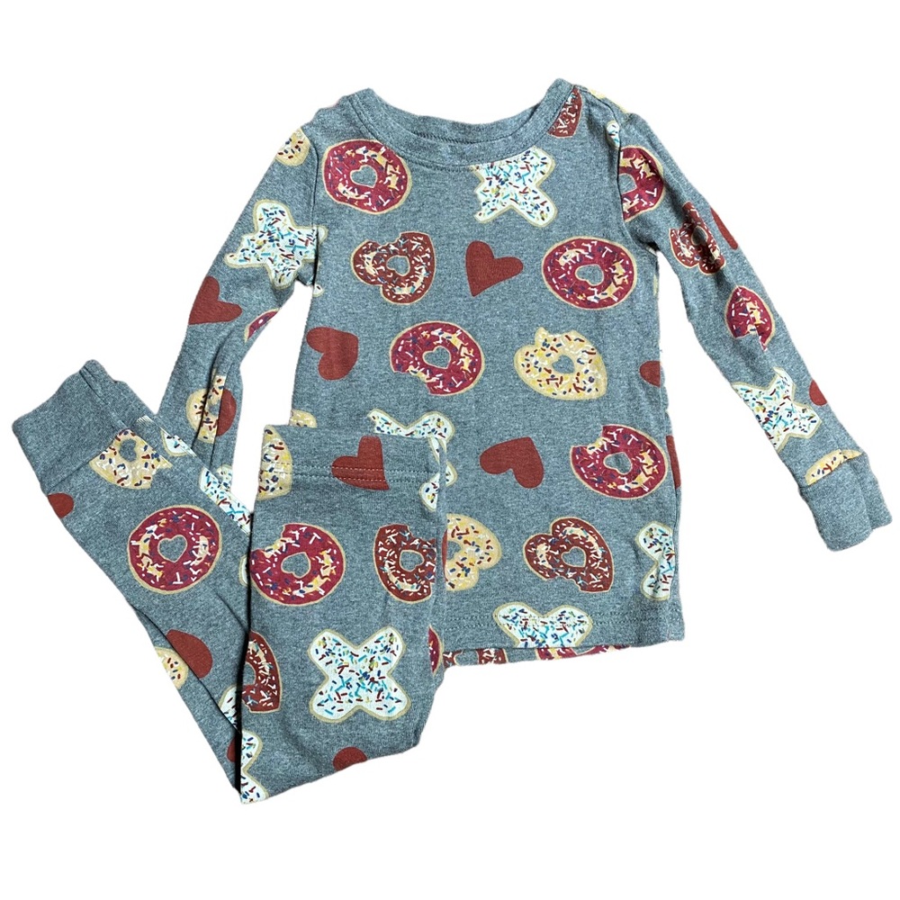 Old Navy | Girls 2pc Pajama Set XOXO Donut Print Sprinkles Hearts Size 2T